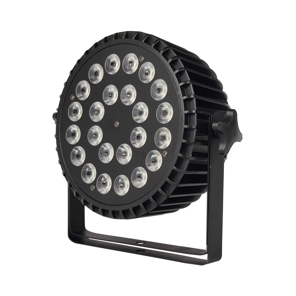 projecteur led noir 24 leds dmx professionnel boutons controle connecteurs ventilateur scène disco