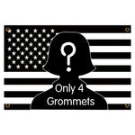 drapeau américain noir étoiles blanches rayures horizontales polyester dimensionnable 150cm 90cm fixations solides opacité