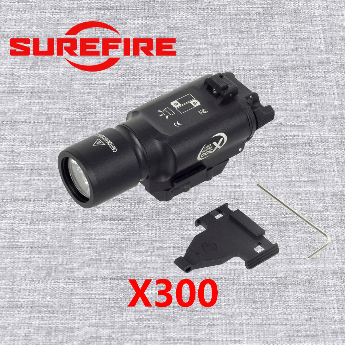 lampe torche tactique led noir mat compact tringle glock scout momentané constant stroboscope