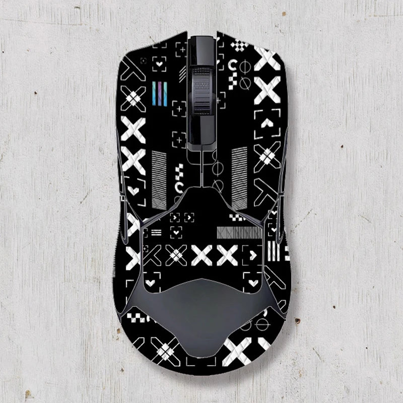 souris gamer antidérapante adhésive caoutchouc graphique moderne noir rouge bleu