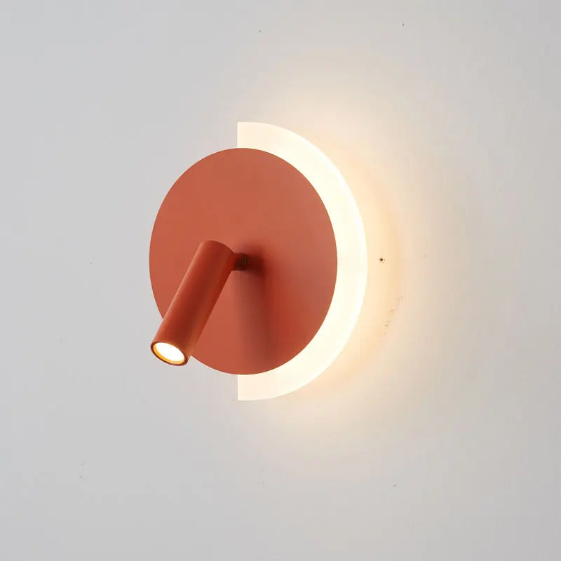 lampes murales modernes fixées mur rouge orangé vert noir blanc led