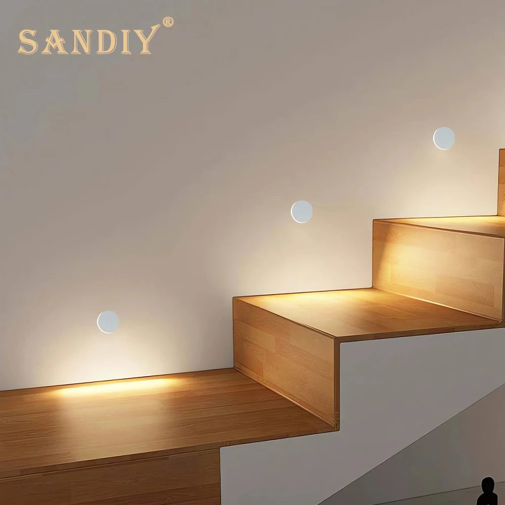 Lampe LED moderne appliques murales rondes adhésives noir blanc 220V 2000lm cuisineextérieur