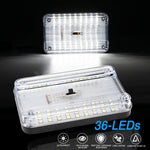 lampe led rectangle blanc 36 leds on off door 12v universal voiture camping car