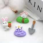miniatures décoratives kawaii résine lapin coeurs champignons maison arrosoir carotte fleur enfants