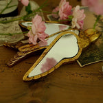 miroir mural art déco doré hirondelle papillons insectes motifs texturés adhésif vintage