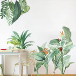 Autocollant mural cocotier et monstera design