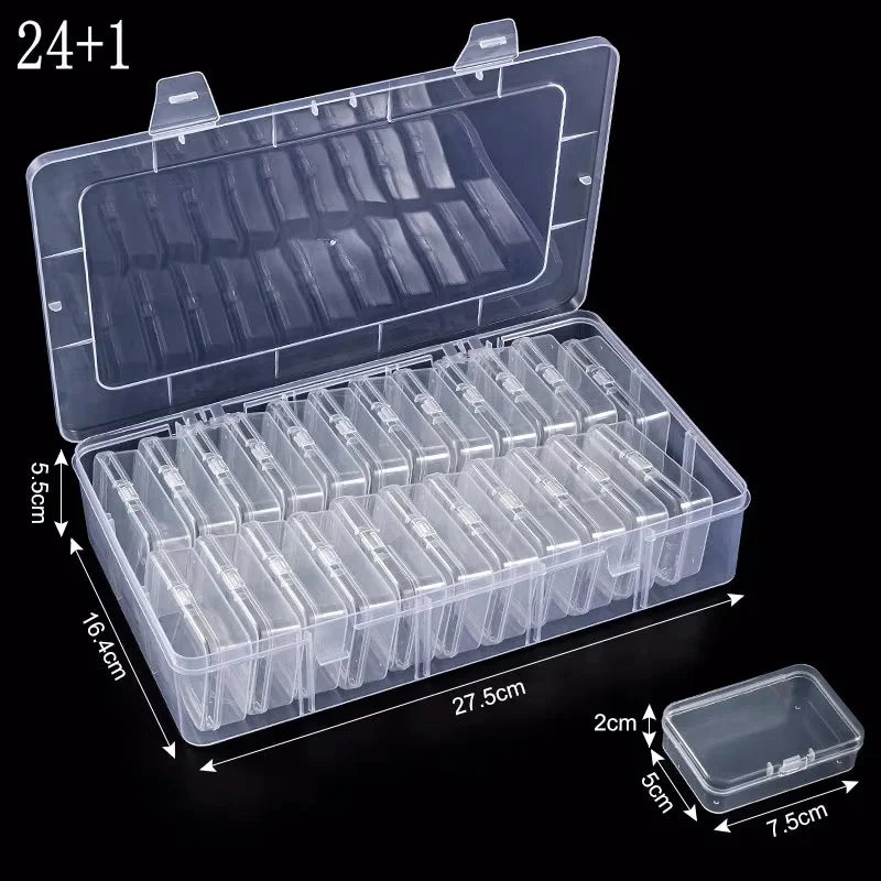 boîtes rangement transparentes modernes clips serrage set 30 compartiments organisation bijoux petits objets