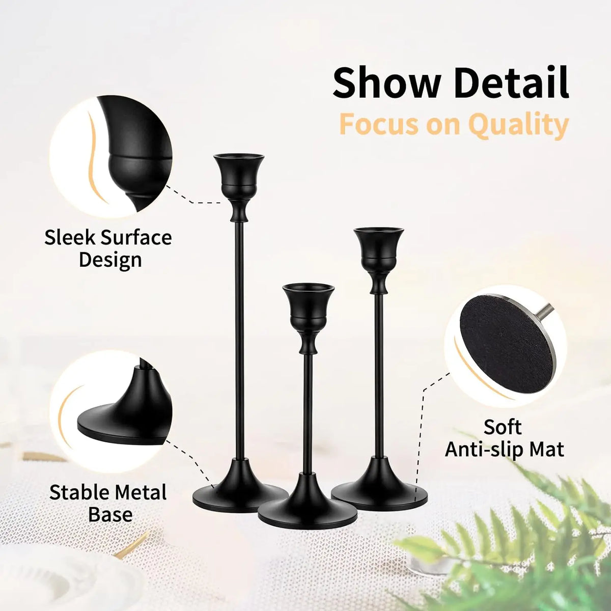 bougeoirs table or noir modernes minimalistes supports bougies grille tailles