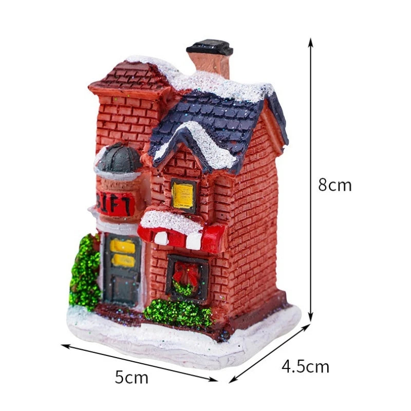 décorations noël miniatures maison guirlandes lumineuses bric rouge noir blanc vert