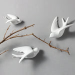 Décoration murale oiseau 3D céramique vert clair