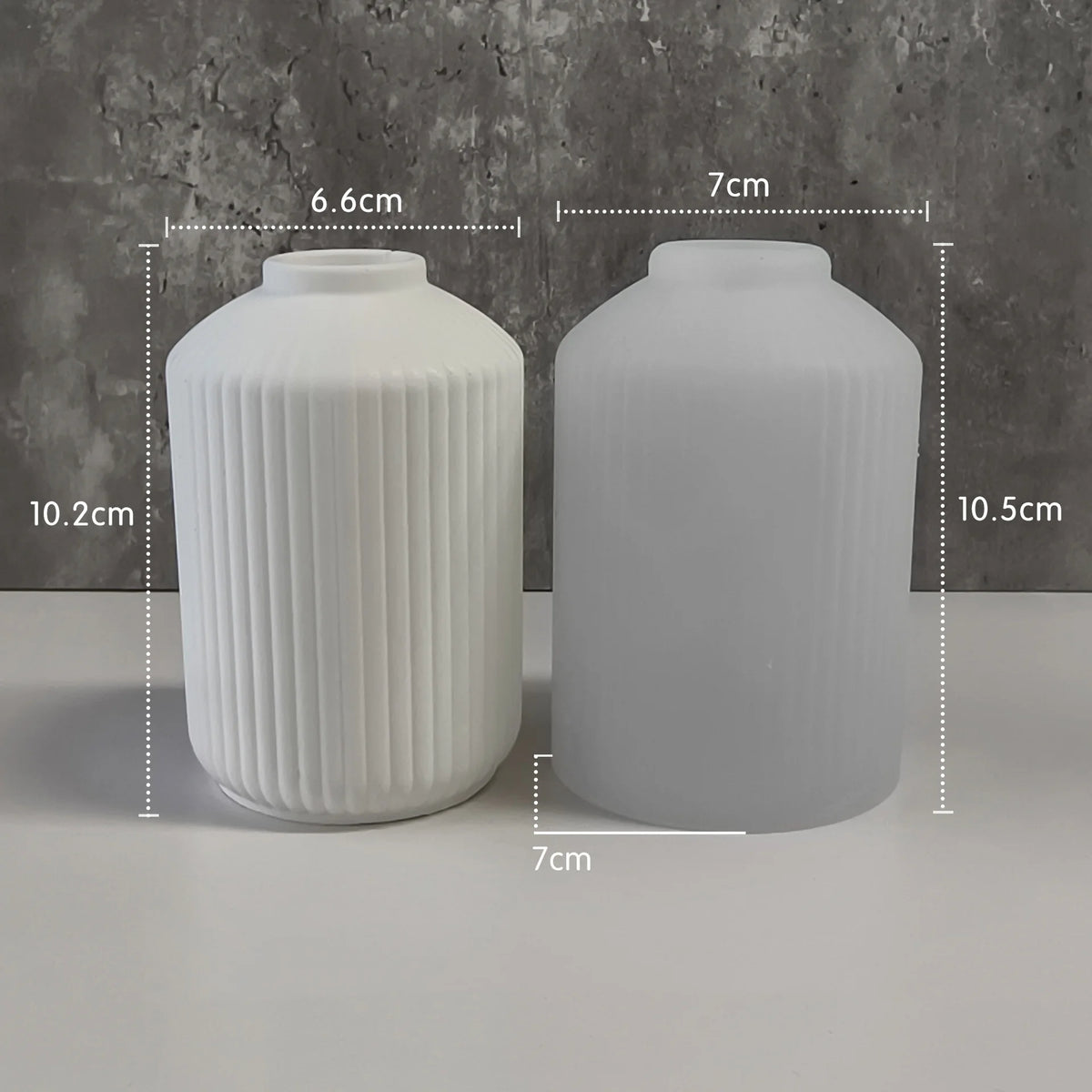 vases silicone blancs rayures verticales modernes décoration bricolage artisanal maison