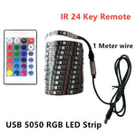 ruban led rgb flexible usb telecommande éclairage d'ambiance salon moderne adhésif noir