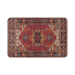 tapis ethnique traditionnel rouge bleu beige antidérapant intérieur extérieur doux porte sol cuisine
