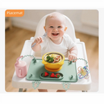 tapis d'activité bébé silicone anti dérapant ventouses jouets compartiments moderne minimaliste