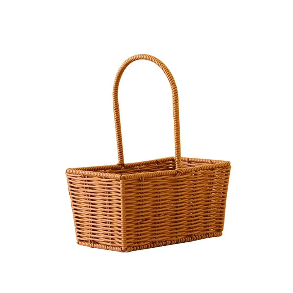 panier tressé marron clair poignée empilable utilisation multiple traditionnel