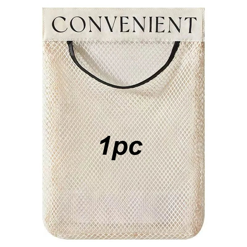sacs rangement mesh réutilisables velcro blanc noir convenients semi transparents minimaliste
