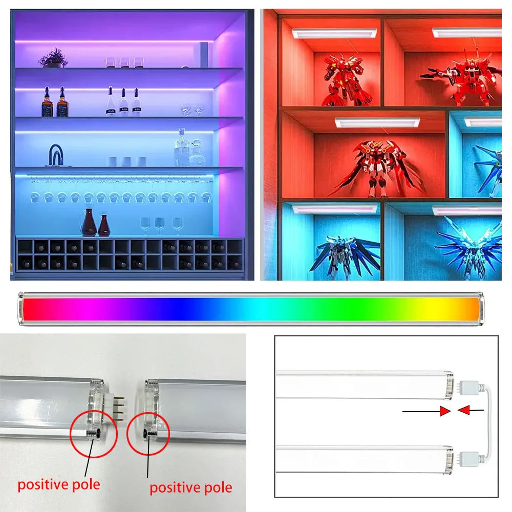 bande lumineuse led multicolore 30cm clips moderne app commande vocale tuya wifi 4pcs full