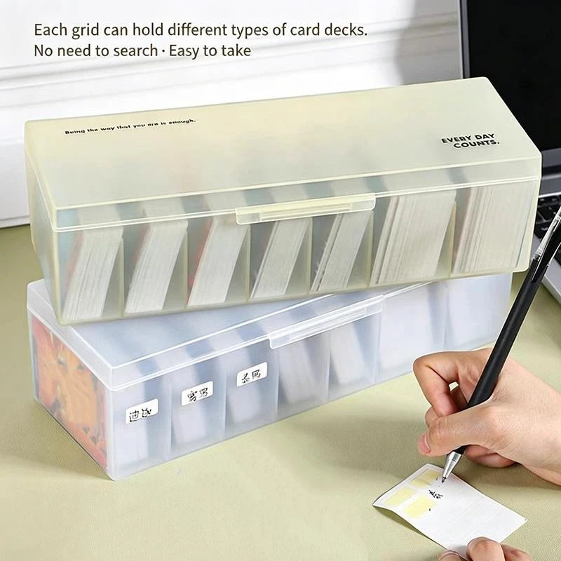 boîte rangement moderne minimaliste blanc translucide compartiments géométriques poignée cartes câbles rubans pinces adaptateur