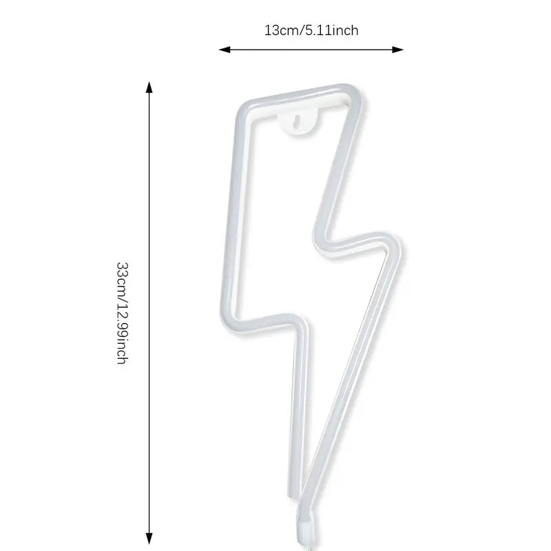 lampe néon foudre blanc moderne batterie usb deux modes opacité fixations camping événement