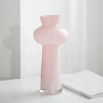 vase transparent moderne vert rose noir fleurs artificielles grande taille