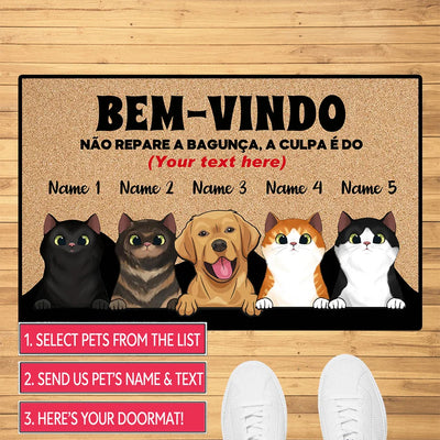 Paillasson personnalisé pour chien et chat avec motif décoratif