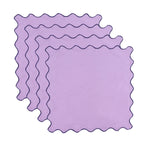 lot serviettes table coton fleurs bordure dentelée rose vert bleu