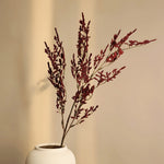 bouquet artificiel moderne rose clair rouge foncé jaune doré feuilles fines minimalisteintérieur décoration maison