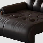canapé noir simili cuir classique forme salon dimensions variées multifonctionnel élégant
