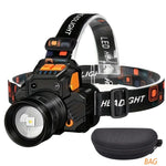 lampe torche noire orange ajustable rechargeable usb sensor mouvement induction switch moderne fonctionnelle