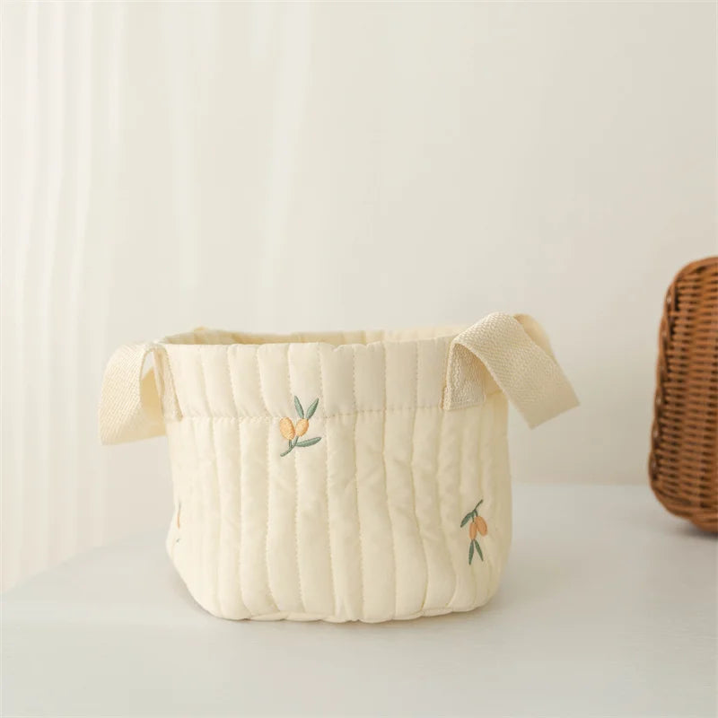 panier rangement brodé animaux ours lapin écureuil poignées détachables rangement vêtements moderne respectueux environnement