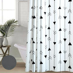rideau douche blanc motif flèches tissu peva anti moisissures moderne ourlets standard