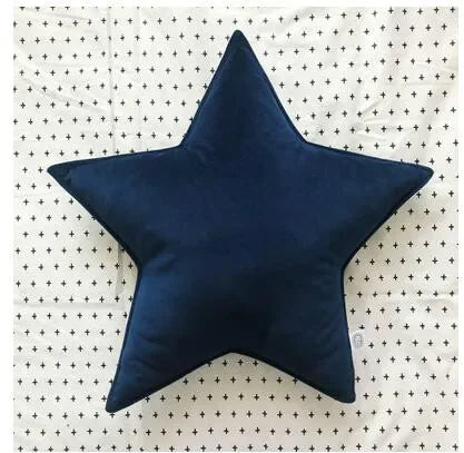coussin étoile solide bleu marine bleu clair gris vert pastel rose pâle moderne doux