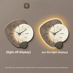 horloge murale moderne cristal gris doré minimaliste aiguilles cadran lumineux 40cm 50cm 60cm