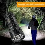 torche led rechargeable camping extérieur 30w lumiere intense noire bluetooth