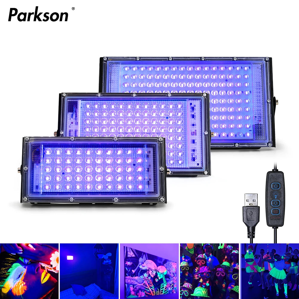 lampe led uv 100w 150w 50w usb black light moderne disco bleu contrôleur usb