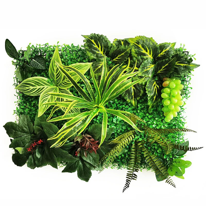 panneaux muraux artificiels herbe verte feuilles fleurs modernes extérieurs accrochables fêtes mariage noël