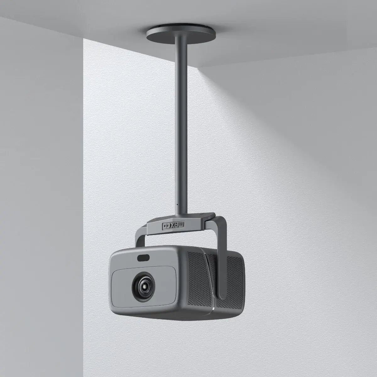 support projecteur réglable 25 65cm gris métallisé lisse moderne câble intégrérotation 360 độ