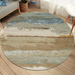 tapis rond abstrait moderne gris bleu polyester minimaliste salon chambre extérieur decoration