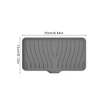 support savon gris blanc moderne adhésif rayures horizontales drainage anti dérapant cuisine salle bain