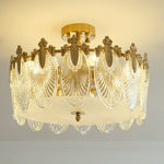 lustre verre led doré feuilles strass baroque éclairage chambre salon haute qualité facile