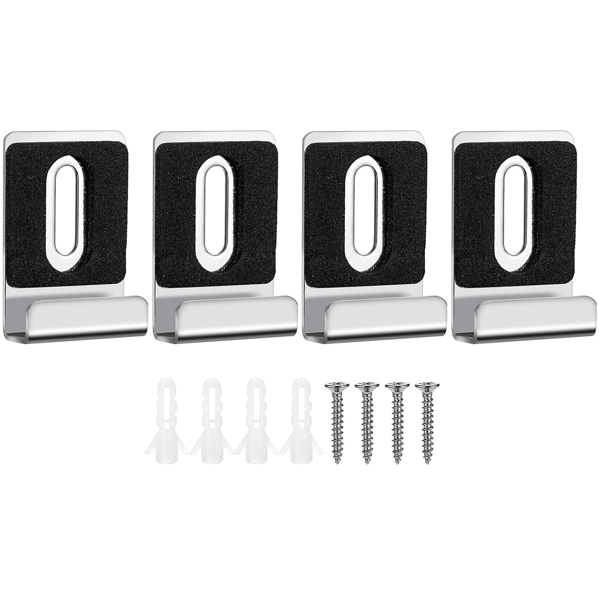 clips miroir métalliques vis suspension moderne argent noir opacité fixations bois cintres tableaux affichage