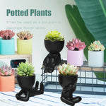 cache pot céramique contemporain noir pots fleurs succulentes drainage maison