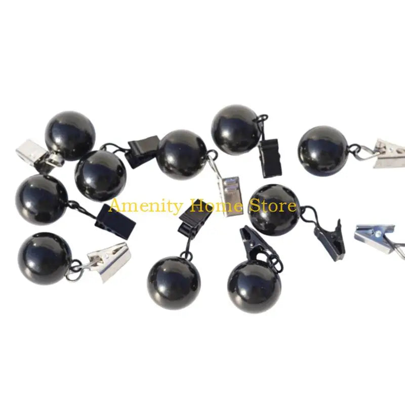 clips rideau noir moderne sphères opaques fixations clips pack quatre