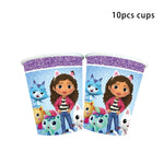assiettes serviettes tasses nappe fête anniversaire enfantines violet bleu blanc decorative