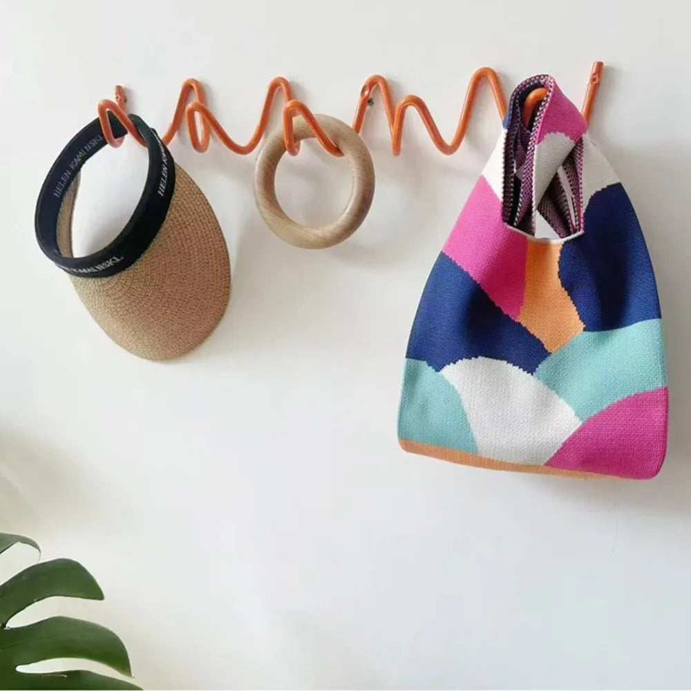 porte sacs moderne crochets orange noir rose bleu minimaliste clips muraux multifonctionnelsiaux nhà để