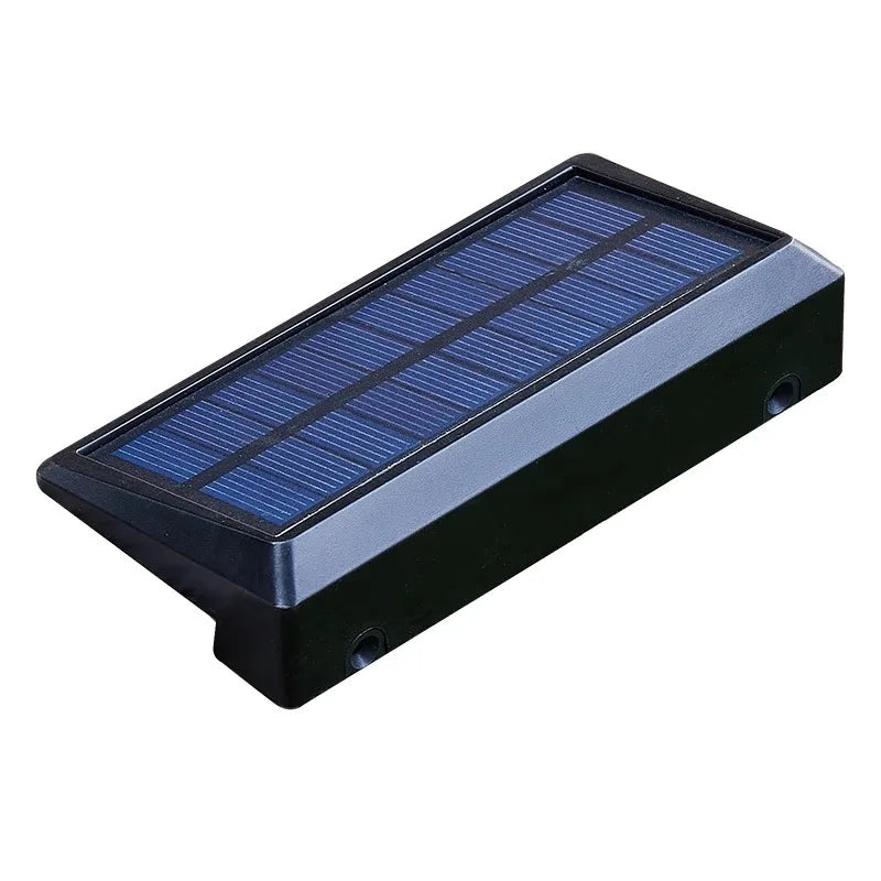 éclairage solaire moderne led panneaux bleus clips fixation autoinstallation jardin extérieur