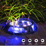 lampe solaire led extérieure moderne noire cercle diodes 12 led ip65 rechargeable solaire