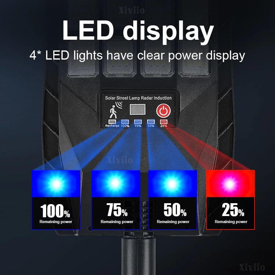 lampe solaire moderne détecteur mouvement 2000w ip67 étanche noir abs ledextérieur