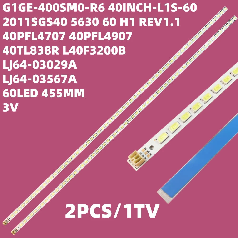 ruban led blanc 455mm 60led connecteurs souder moderne téléviseur aluminium