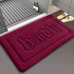 tapis bain moderne gris noir beige bleu marine lettre bath relief polyester antidérapant absorbant